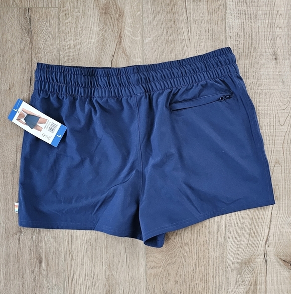 New OCEAN PACIFIC OP Women’s Size L Navy Blue Swim Shorts Athletic Drawstring - Picture 2 of 4